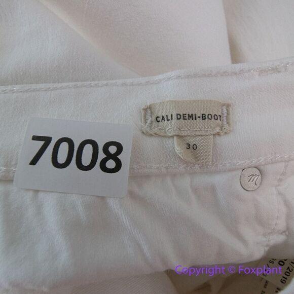 New! Madewell Cali Demi-Boot Jeans in Pure White: Raw-Hem Edition, 30 - Picture 12 of 15